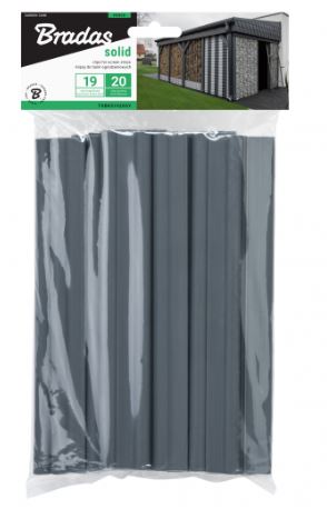 Belátásgátló szalag rögzítő klipsz 19 cm, grey, 20 db