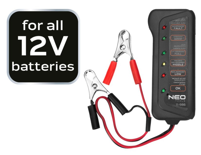 Tester baterija i punjenja 12 V LED 11-986