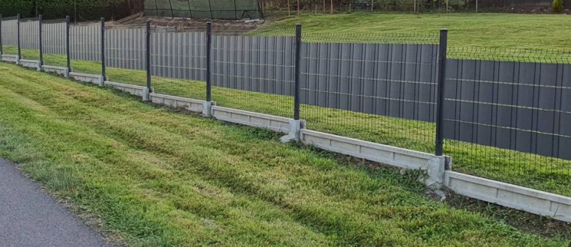 Zaunbeschattungsfolie 19cm x 35m Anthrazit 450g/m2 + Clips
