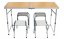 Kemping asztal 120x60cm és 4 db szék Brown