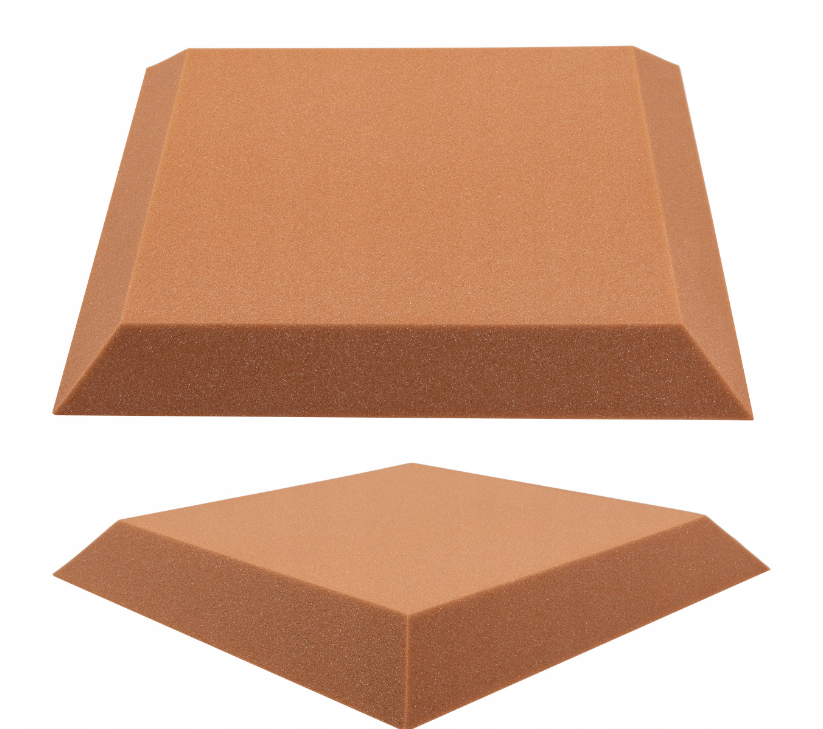 Akustický panel trapéz 50x50cm, tloušťka 5cm, hnědý