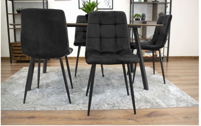 Bársony étkezőszék Black Luxury