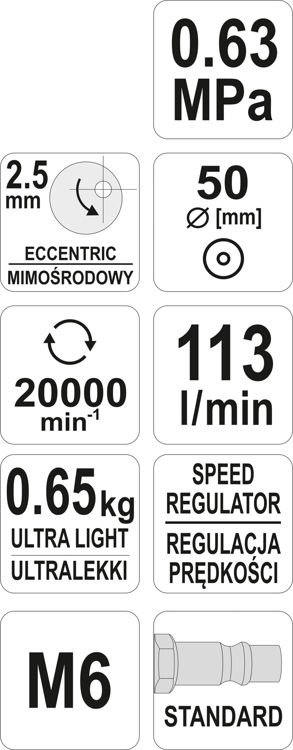 Professzionális pneumatikus csiszoló/fényező YT-09730