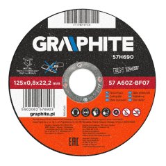 Rezna ploča za metal, 125 x 0,8 22,2 mm, 57A60Z-BF07 57H690