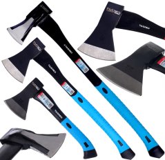 Sada 3 seker s rukojeťmi z materiálu typu Fiberglass, sekera, univerzální, ke štípání TA1415