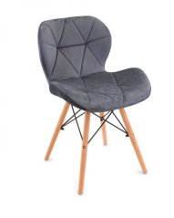 Bársony étkezőszék szürke MOON LIGHT