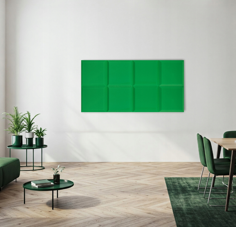 Akustična trapezna ploča 50x50 cm, debljina 5 cm, tamnozelena