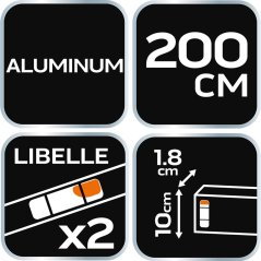 Zidarska nivela, 200 m, 2 vodili 72-523