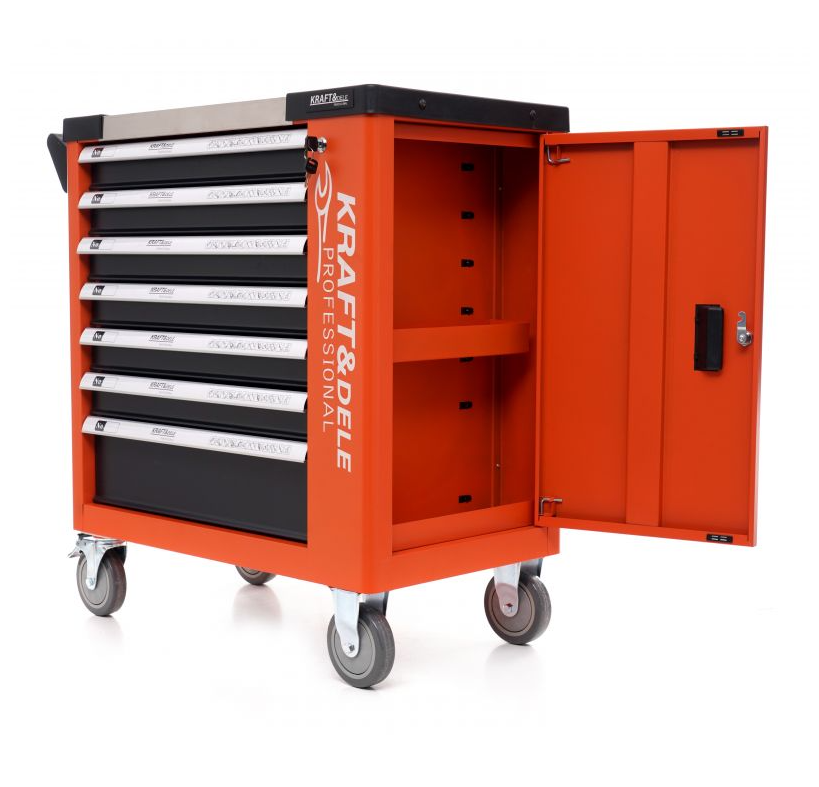 Cărucior pentru scule de atelier 258pcs - 7 sertare KD1067