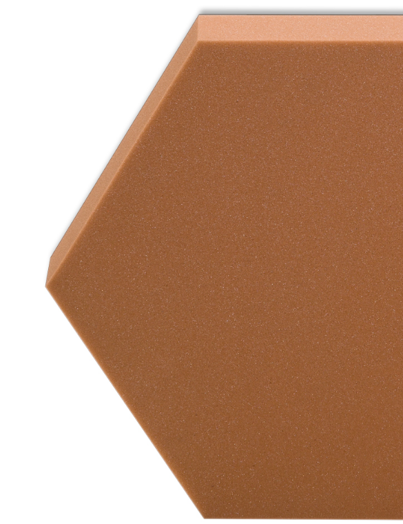 Akustický panel Hexagon 50x50cm, tloušťka 5cm, hnědý