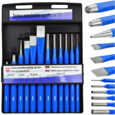 Set de dalte, pumni, perforatoare G38550 12buc CR-V