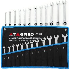 Chei cu clichet cu cap plat, 12 bucăți, 8-19 mm, forjate CrV, călite TA1200