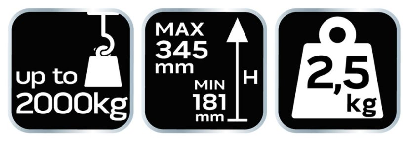 Hidraulična dizalica 2 t, 180-345 mm 10-450