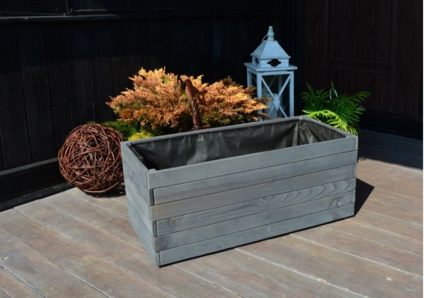Ghiveci din lemn Antracit 80x38x33cm