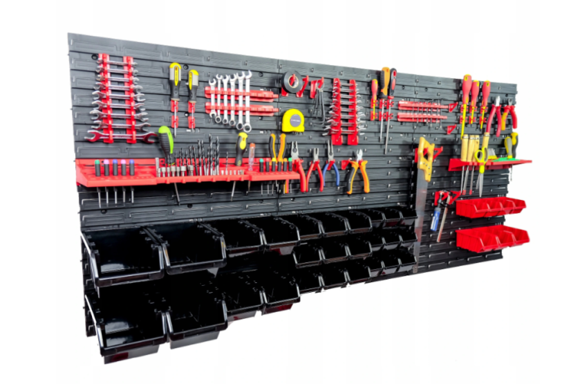Panou de perete pentru unelte 172x78cm + 33 cutii