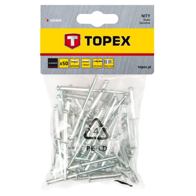 Aluminium-Reißniet 4,0 mm x 16 mm, 50Stück 43E404