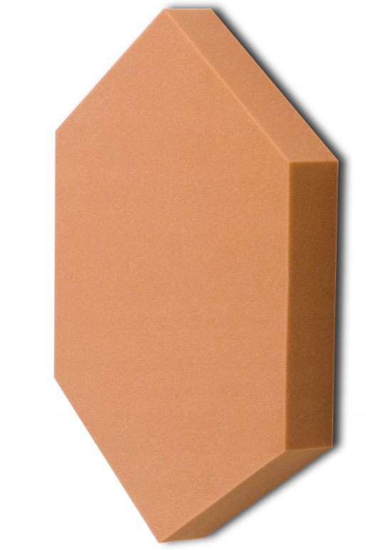Akustický panel Hexagon 50x50cm, tloušťka 5cm, hnědý