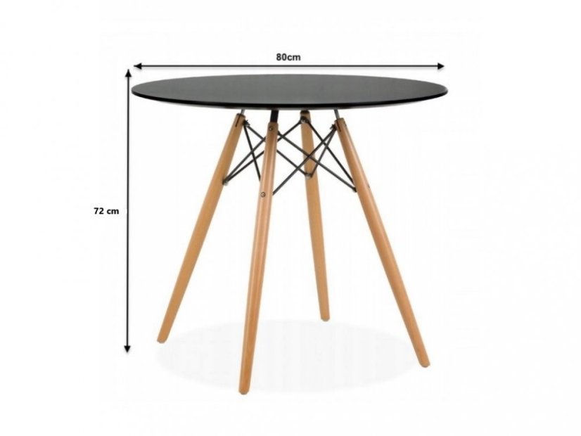 Kör asztal ANELLO Black 80 cm