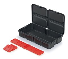 Organizer mit Fächern 28,5x15,8x5,7cm MSX BOX Schwarz/Rot