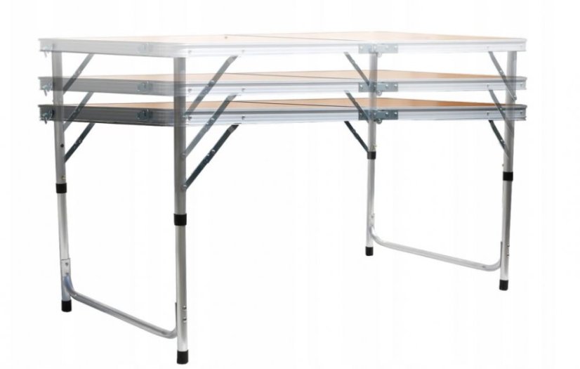 Kemping asztal 120x60cm és 4 db szék White