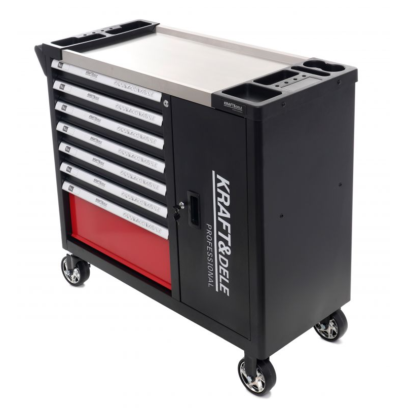 Werkzeugwagen für Werkstätten 299 Stück - 7 Schubladen + Schrank KD1068
