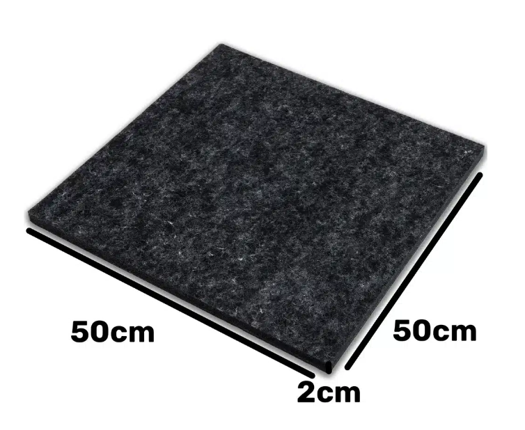 Akustický panel polyester 50x50cm, tloušťka 4cm, černý