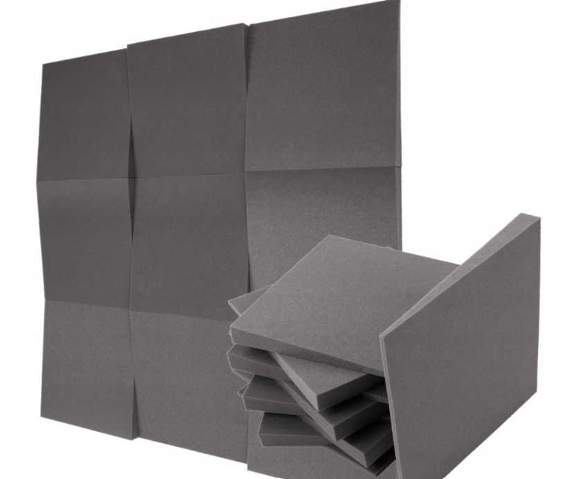 Akustický panel 3D zkosený 50x50cm, tloušťka 5cm, tmavě šedý