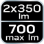 Akkumulátoros műhelylámpa 2x350 lm SMD 99-047