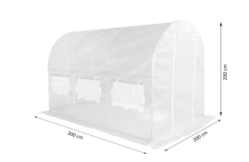 Kerti fóliasátor FEHÉR 2x3m UV-szűrővel PREMIUM