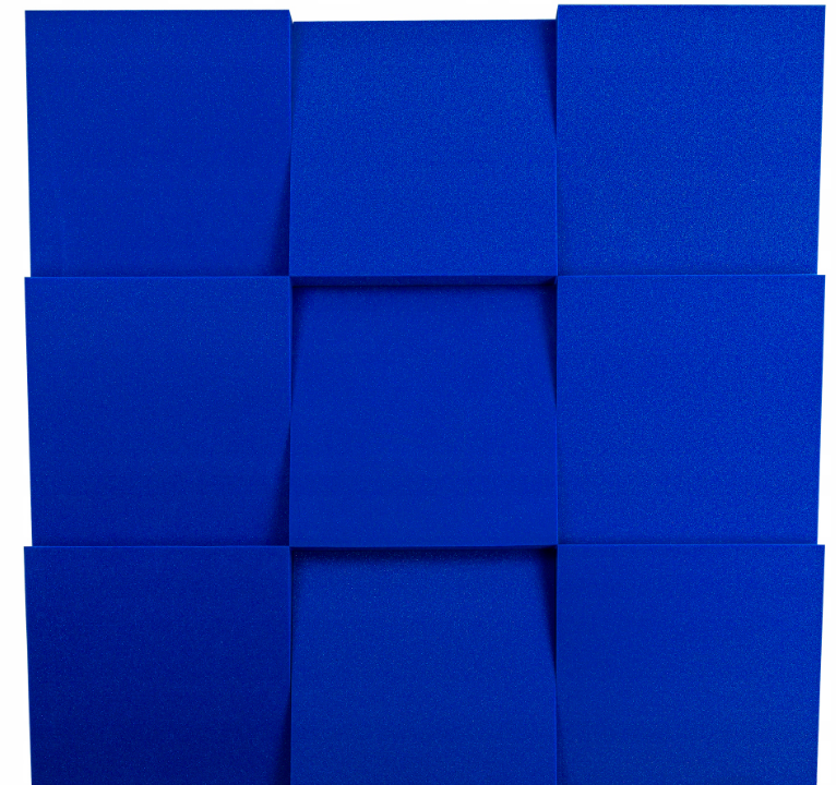 Akustična ploča 3D s kosim rubovima, 50x50 cm, debljina 5 cm, plava