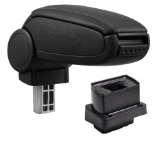 VW BORA könyöktámasz - műanyag adapter, fekete, öko-bőr