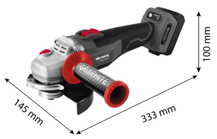 125 mm-es kefe nélküli sarokcsiszoló Energy+ 0-9200 perc-1, akkumulátor nélkül 58GE142