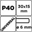 Laminált lemez 30 x 15 x 6 mm, P40 58T400
