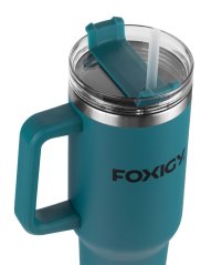 Termohrnek do auta s brčkem 1200 ml Navy Blue