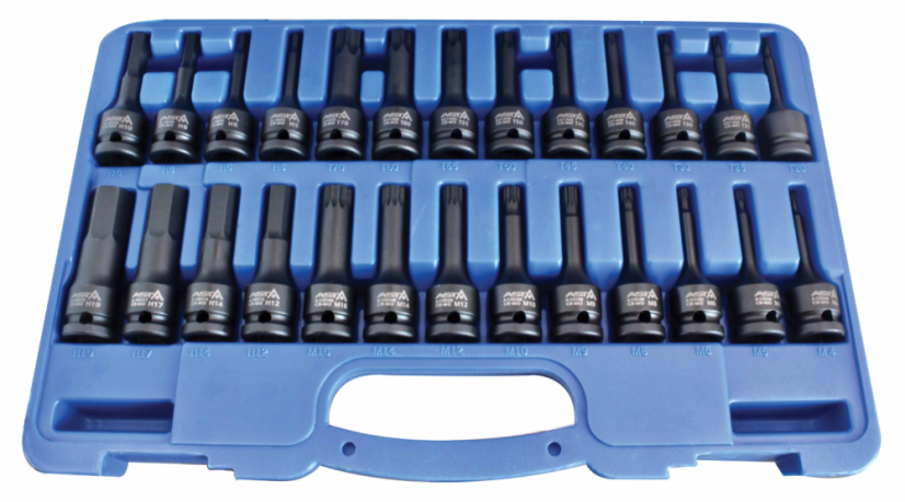 Dugókulcs készlet TORX HEX XZN 1/2" 26db A-IS2612