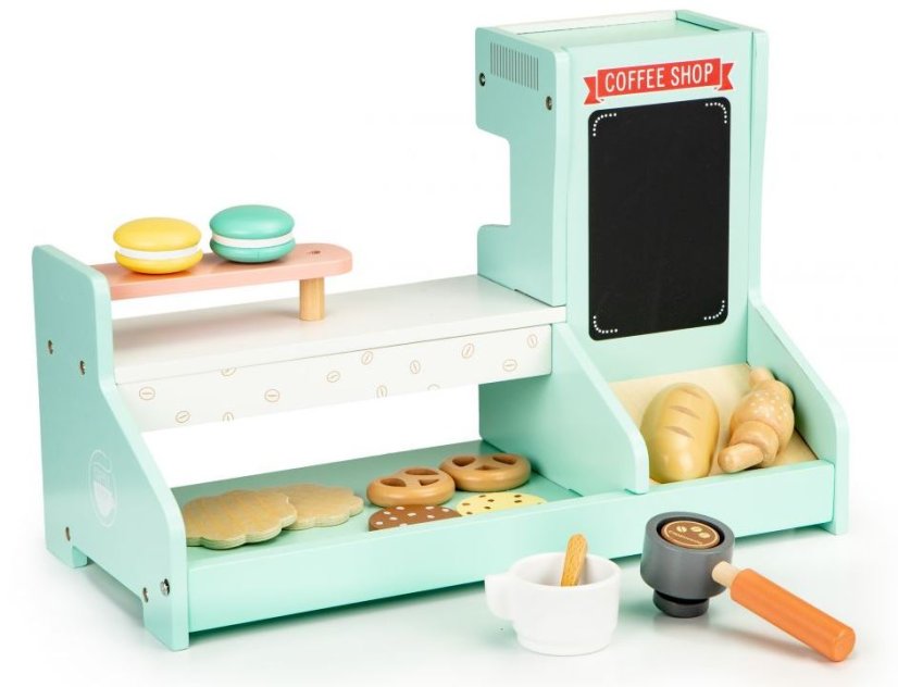 Gyermek kávézó fából készült kiegészítőkkel