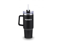 Termohrnek do auta s brčkem 1200 ml Black