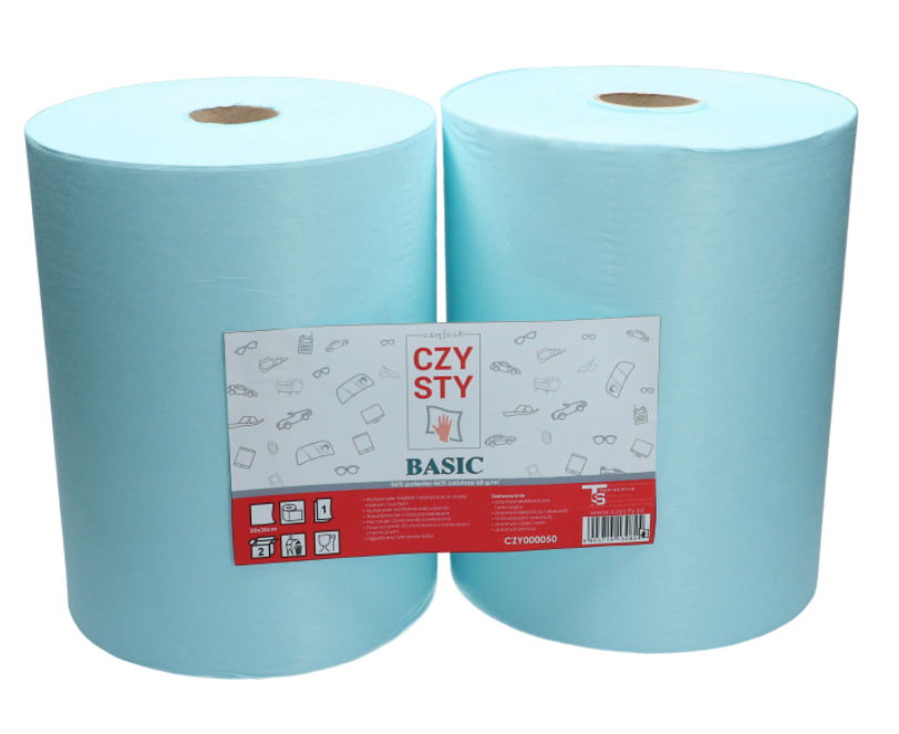 Törlőkendők tekercsben 150m 68g/m2 BASIC