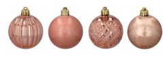 Božićne kuglice 6 cm, 8 komada, bakar