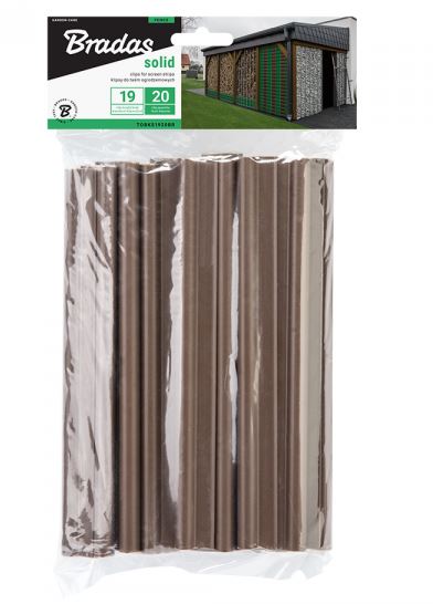 Rögzítők a kerítés árnyékoló szalaghoz 19 cm, brown, 20 darab