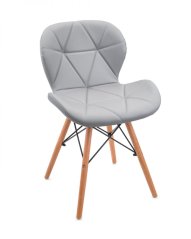 Kožna blagovaonska stolica Light Grey