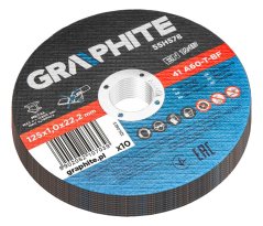 Kovinske rezalne plošče 125 x 1,0 x 22,2 mm, 41 A60-T-BF, 10 kosov, folija 55H578