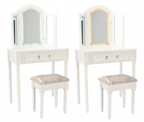 Fésülködőasztal LED tükörrel Katherine White