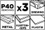 Brusne trake 75 x 533 mm, P40, 3 kom. 58T366