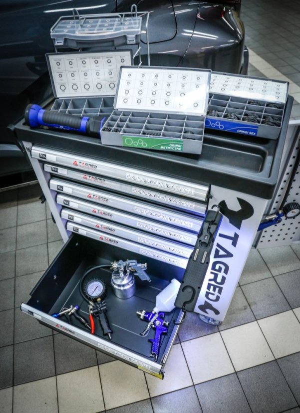 Cărucior de atelier cu scule, 251 piese TA212