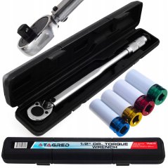 Cheie dinamică 1/2" 480 mm 42-210 Nm 20 kg cu blocare, pentru roți plus 4 capete detașabile TA4019TA1254