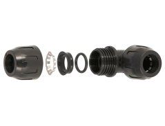 Csőcsatlakozó 90 fokos, 20 mm átmérőjű, polimer 9ALR9C20