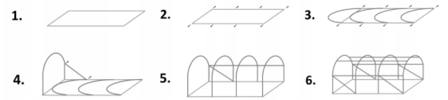 Konstruktion für Foliengewächshaus 2x2m STANDARD