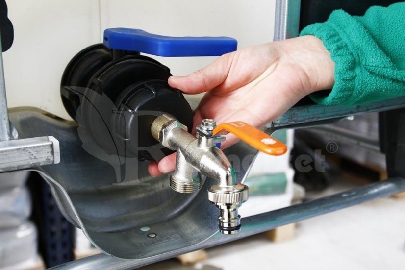 Robinet metalic pentru rezervor container de 1000L - IBC 61 MM PKR 1/2" CU CUPLE RAPIDE