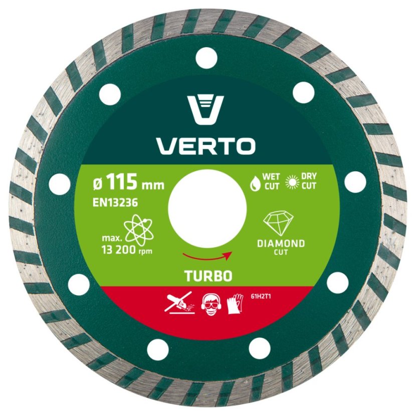 Dijamantni disk, 115 x 22,2 mm, Turbo 61H2T1